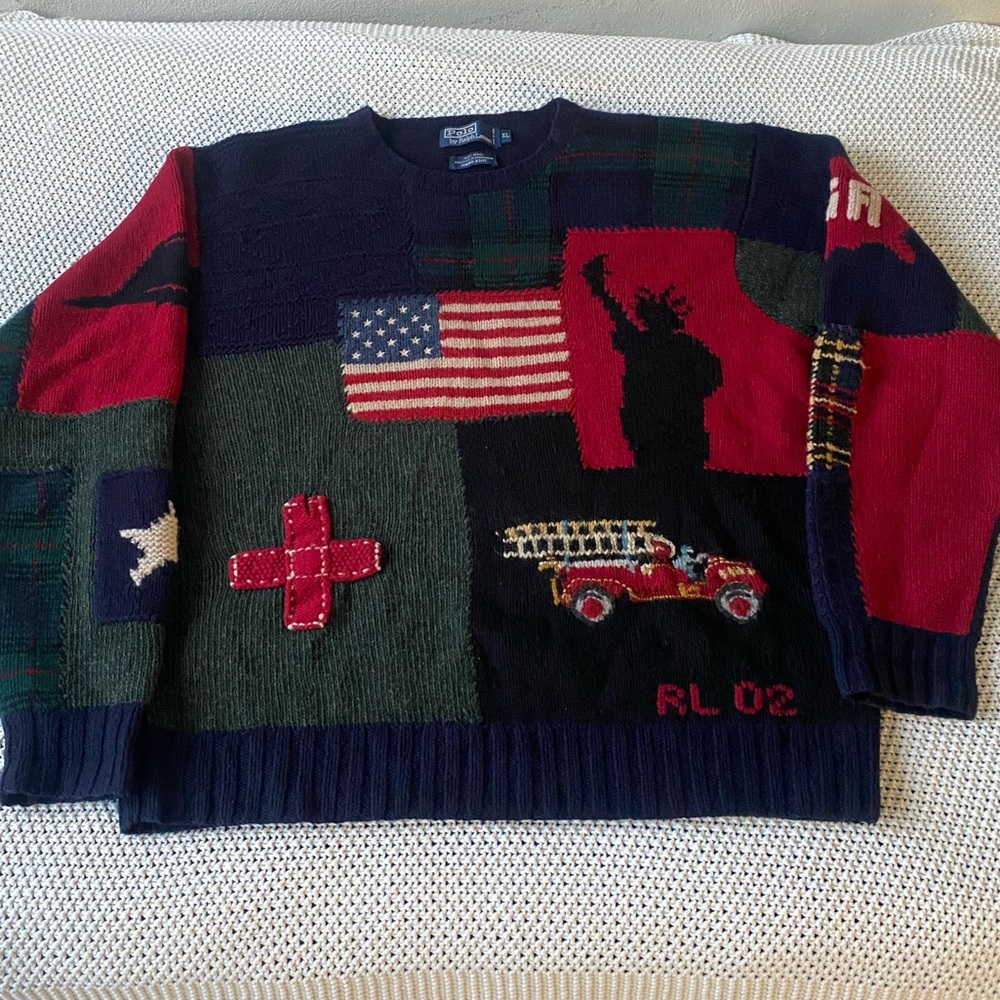 2002 Ralph Lauren 9/11 tribute sweater
